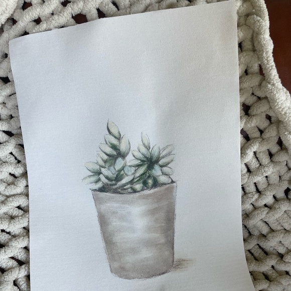 MAGNOLIA HOME BY JOANNA GAINES FRAMELESS HAND PAINTED PLANT CANVAS NEW - Picture 2 of 11